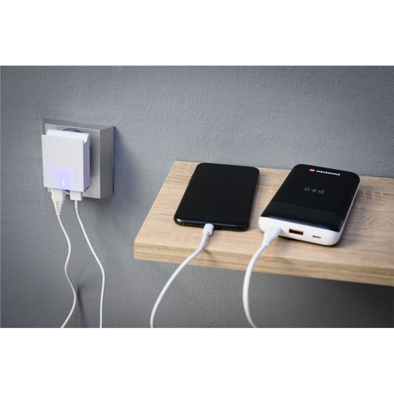SWISSTEN ŁAD SIEC 2xUSB SMART IC 3A BLACK -15470