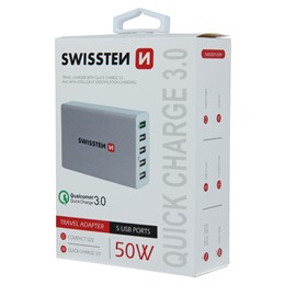 SWISSTEN ŁAD SIEC QC3.0 SMART IC 5xUSB 50W WHITE-15474 SWISSTEN ŁAD SIEC QC3.0 SMART IC 5xUSB 50W WHITE-15474