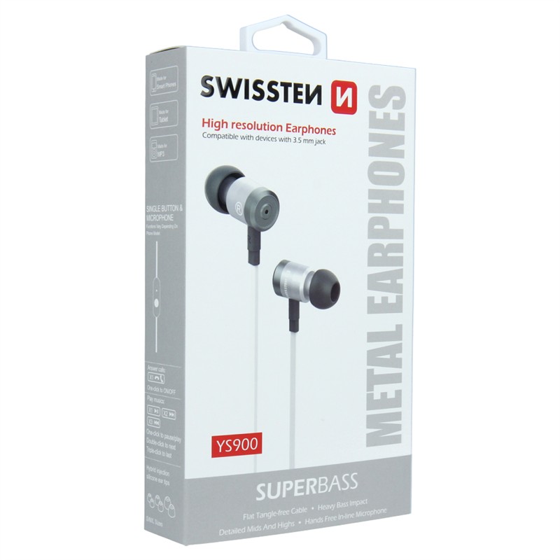 SWISSTEN SŁUCHAWKI DOUSZNE SUPERBASS YS900 WHITE-15508 SWISSTEN SŁUCHAWKI DOUSZNE SUPERBASS YS900 WHITE-15508