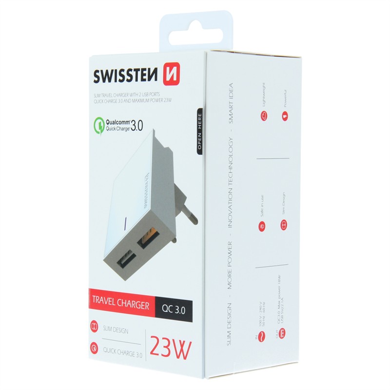 SWISSTEN ŁAD SIEC 2xUSB QC3.0 23W WHITE-16764