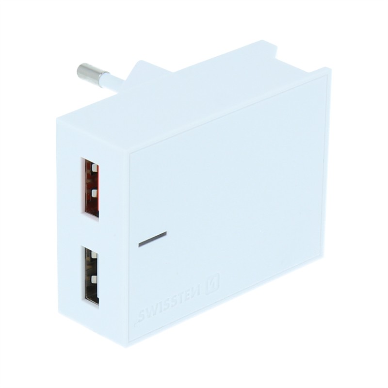 SWISSTEN ŁAD SIEC 2xUSB QC3.0 23W WHITE-16765