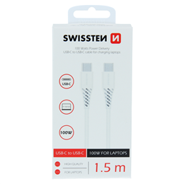 SWISSTEN KABEL USB-C / USB-C TPE 5A 100W 1.5M WHIT-17006
