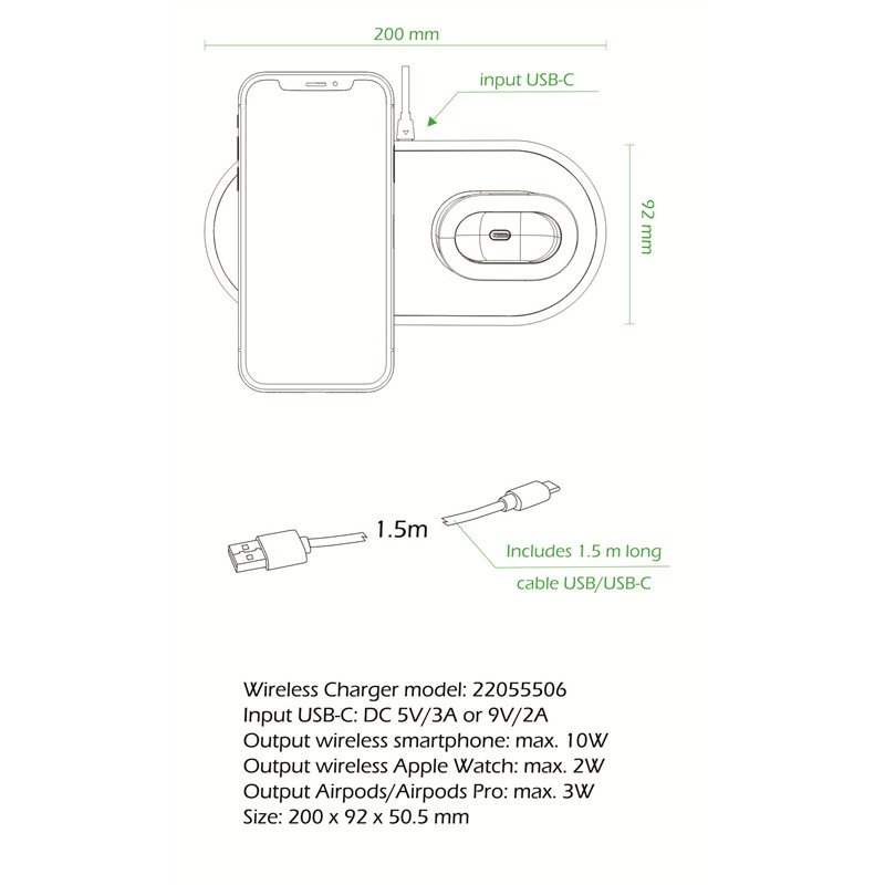 SWISSTEN ŁAD. INDUKCYJNA 3in1 BLACK iWATCH IPHONE-18531