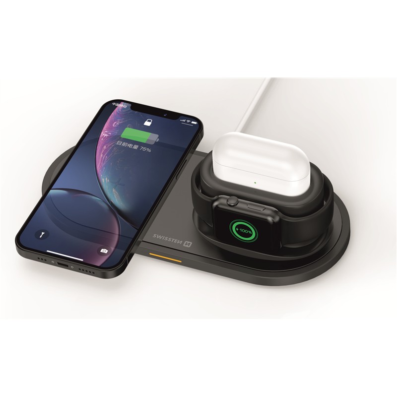 SWISSTEN ŁAD. INDUKCYJNA 3in1 BLACK iWATCH IPHONE-18532