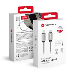KABEL FORCELL USB USB-C 5A QC4.0 3A 100W METAL 2M-22972